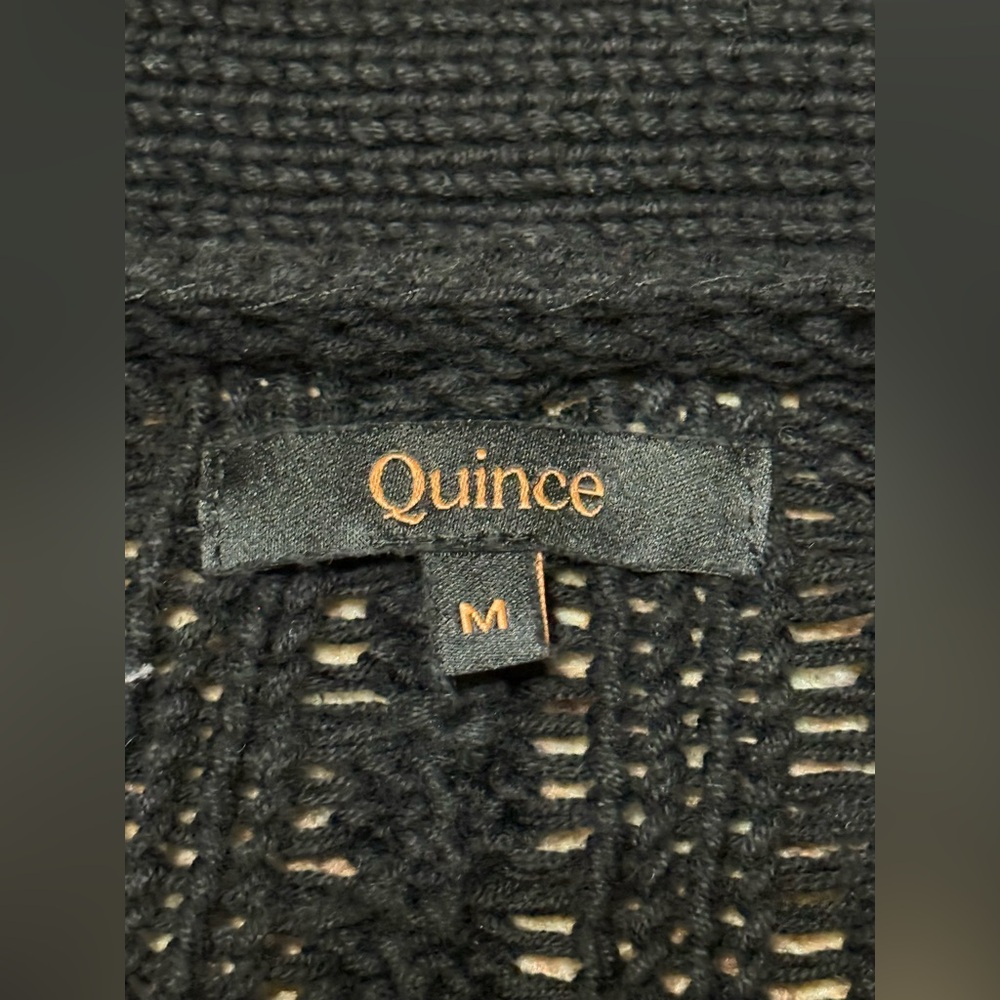 Quince Black Cable Knit Cardigan - Picture 9 of 11